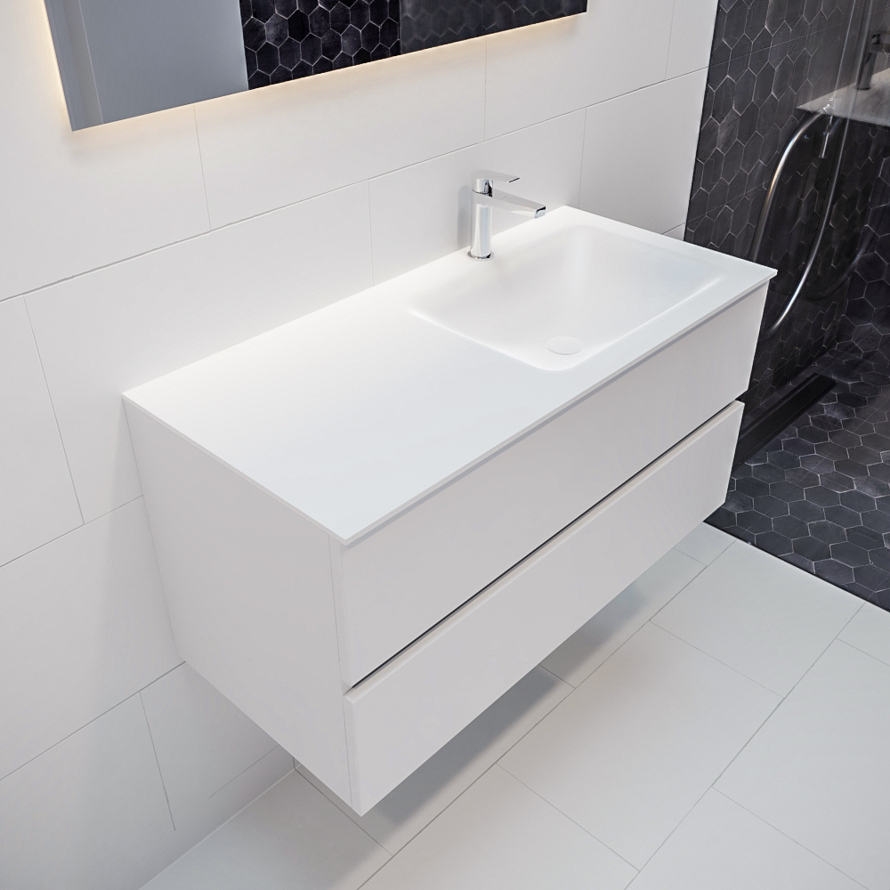 MONDIAZ VICA 100cm mueble de baño Talc 2 cajones lavabo CLOUD Derecho 1 orificio con espejo LED. 1 MONDIAZ VICA 100cm mueble de baño Talc 2 cajones lavabo CLOUD Derecho 1 orificio con espejo LED.