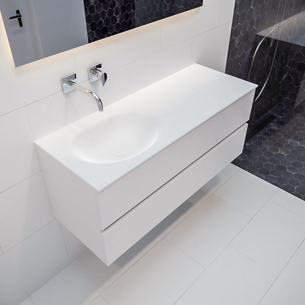 MONDIAZ VICA 120cm mueble de baño Talc 2 cajones lavabo MOON Izquierda sin orificio con espejo LED. 1 MONDIAZ VICA 120cm mueble de baño Talc 2 cajones lavabo MOON Izquierda sin orificio con espejo LED.