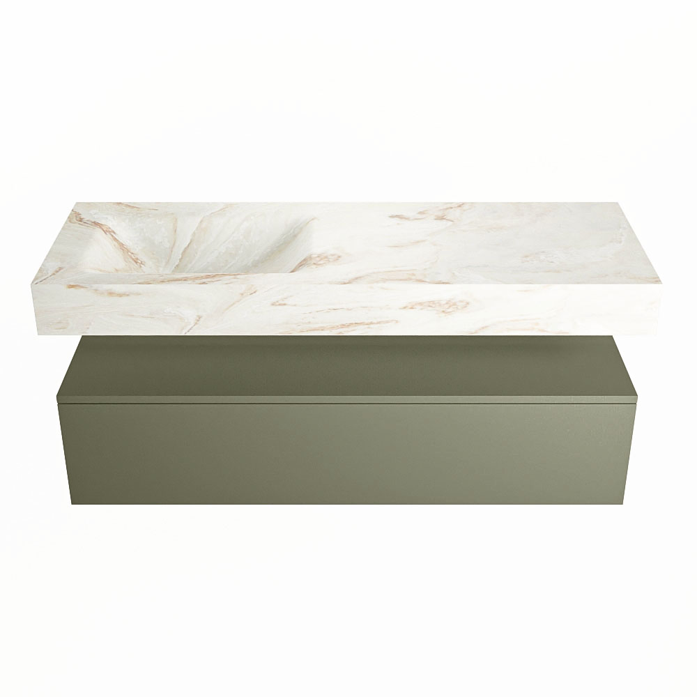 MONDIAZ ALAN-DLUX 130cm mueble de baño Army 1 cajón. Lavabo CLOUD Izquierda 1 orificio color Frappe. 4 MONDIAZ ALAN-DLUX 130cm mueble de baño Army 1 cajón. Lavabo CLOUD Izquierda 1 orificio color Frappe. - Imagen 4