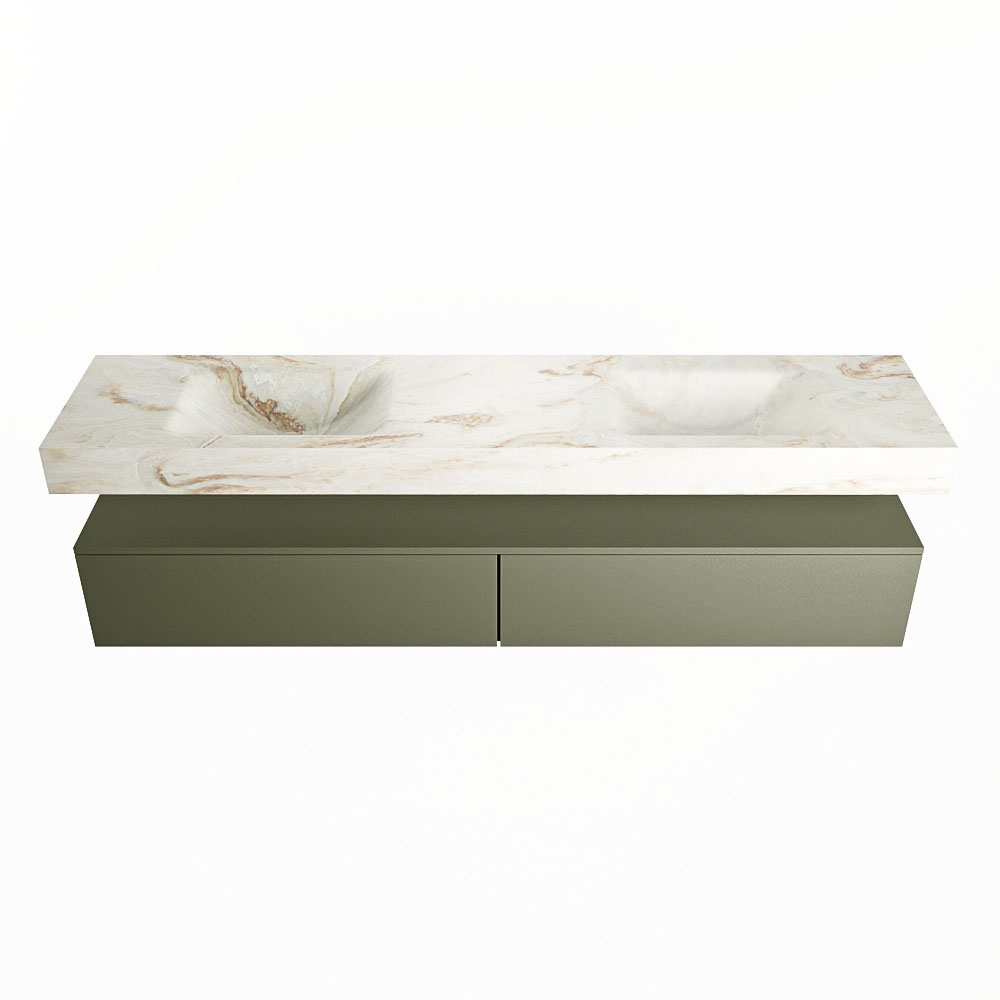 MONDIAZ ALAN-DLUX 200cm mueble de baño Army 2 cajones. Lavabo CLOUD Doble sin orificios color Frappe. 4 MONDIAZ ALAN-DLUX 200cm mueble de baño Army 2 cajones. Lavabo CLOUD Doble sin orificios color Frappe. - Imagen 4