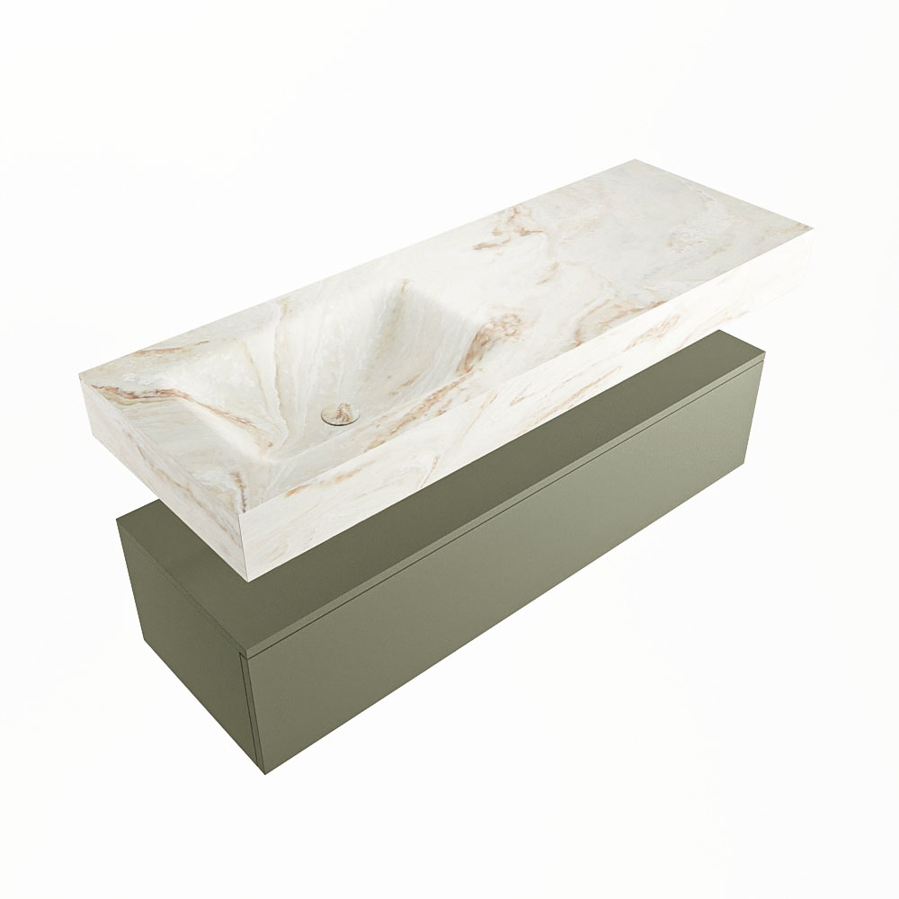 MONDIAZ ALAN-DLUX 130cm mueble de baño Army 1 cajón. Lavabo CLOUD Izquierda 1 orificio color Frappe. 5 MONDIAZ ALAN-DLUX 130cm mueble de baño Army 1 cajón. Lavabo CLOUD Izquierda 1 orificio color Frappe. - Imagen 5