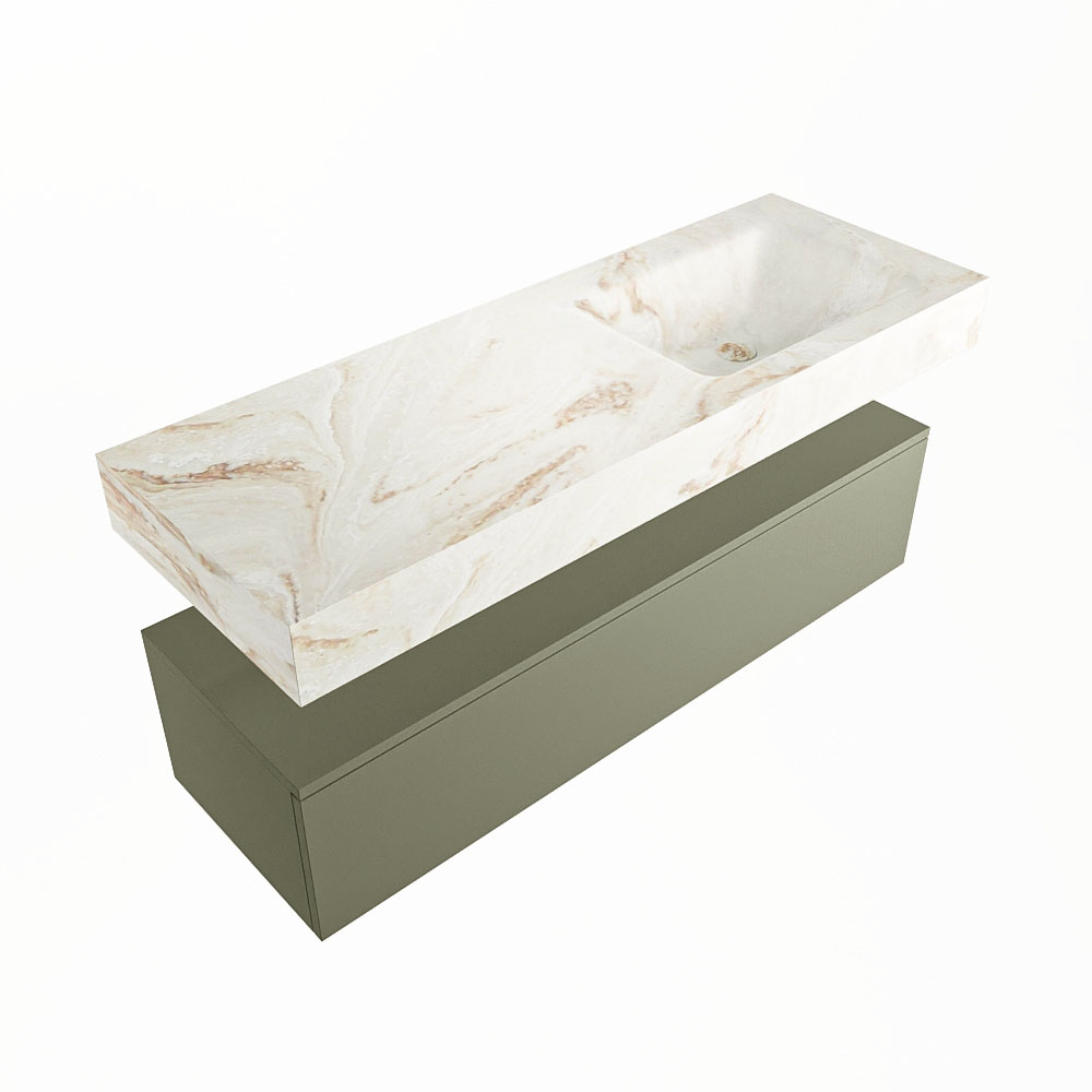 MONDIAZ ALAN-DLUX 130cm mueble de baño Army 1 cajón. Lavabo CLOUD Derecho 1 orificio color Frappe. 5 MONDIAZ ALAN-DLUX 130cm mueble de baño Army 1 cajón. Lavabo CLOUD Derecho 1 orificio color Frappe. - Imagen 5