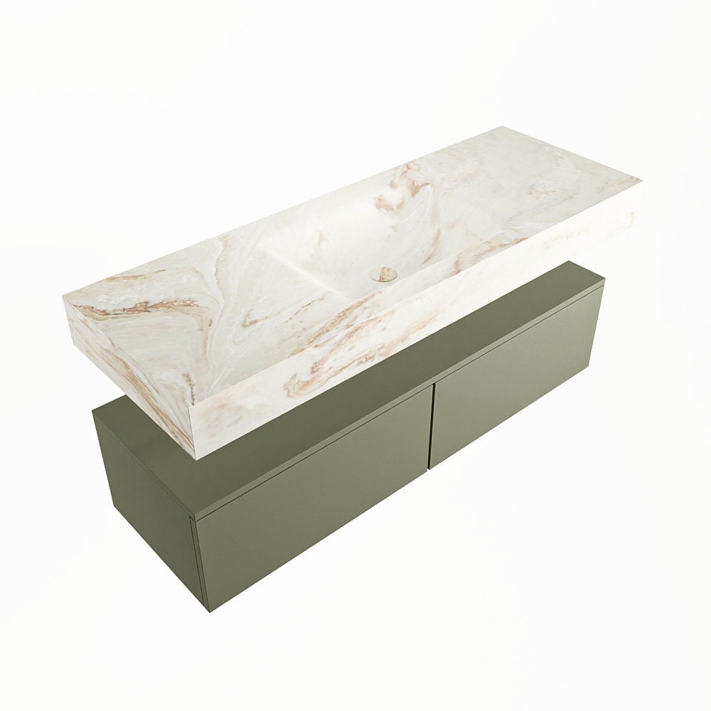 MONDIAZ ALAN-DLUX 130cm mueble de baño Army 2 cajones. Lavabo CLOUD Centro sin orificios color Frappe. 5 MONDIAZ ALAN-DLUX 130cm mueble de baño Army 2 cajones. Lavabo CLOUD Centro sin orificios color Frappe. - Imagen 5