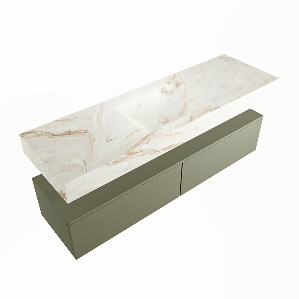 MONDIAZ ALAN-DLUX 150cm mueble de baño Army 2 cajones. Lavabo CLOUD Centro 1 orificio color Frappe. 5 MONDIAZ ALAN-DLUX 150cm mueble de baño Army 2 cajones. Lavabo CLOUD Centro 1 orificio color Frappe. - Imagen 5