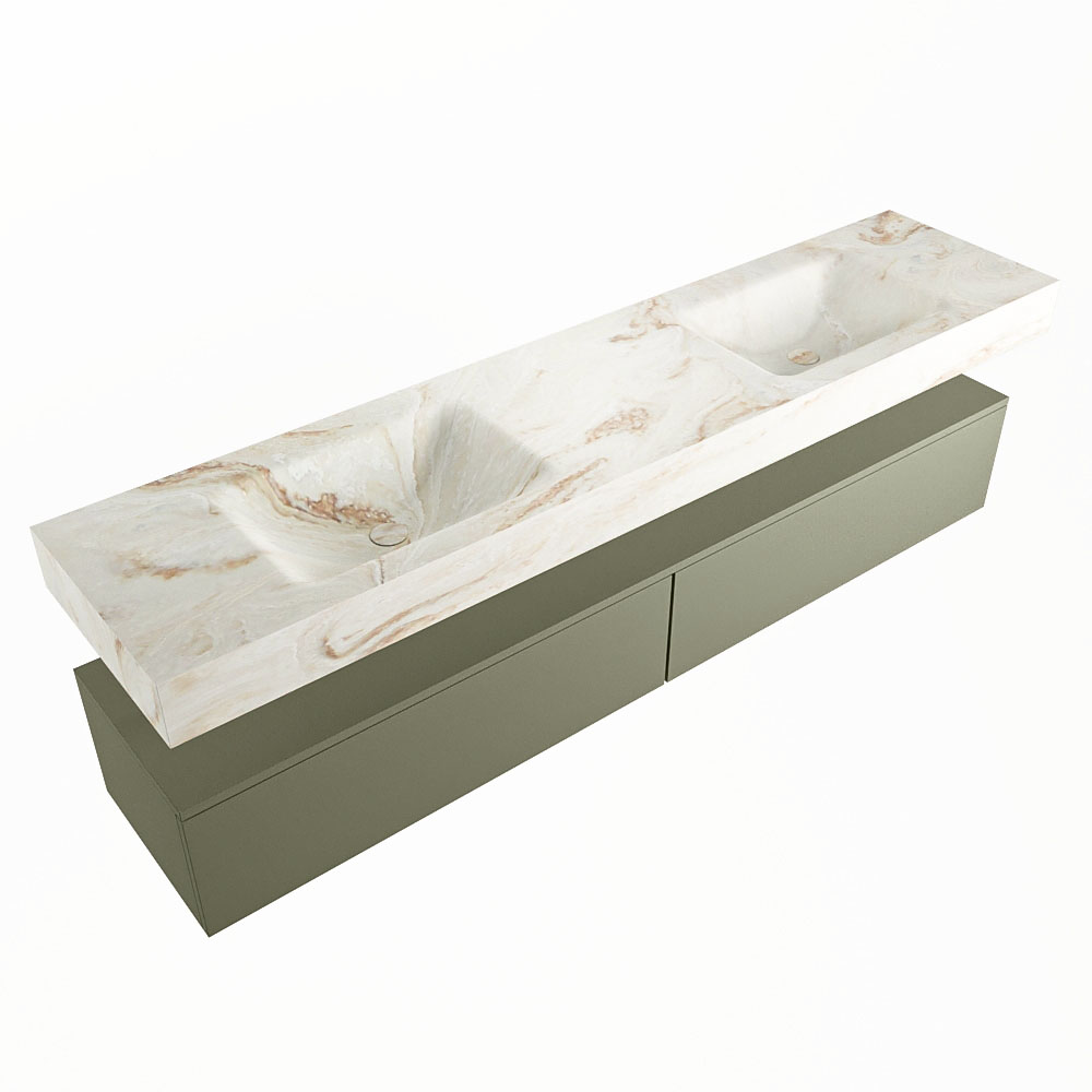 MONDIAZ ALAN-DLUX 200cm mueble de baño Army 2 cajones. Lavabo CLOUD Doble sin orificios color Frappe. 5 MONDIAZ ALAN-DLUX 200cm mueble de baño Army 2 cajones. Lavabo CLOUD Doble sin orificios color Frappe. - Imagen 5