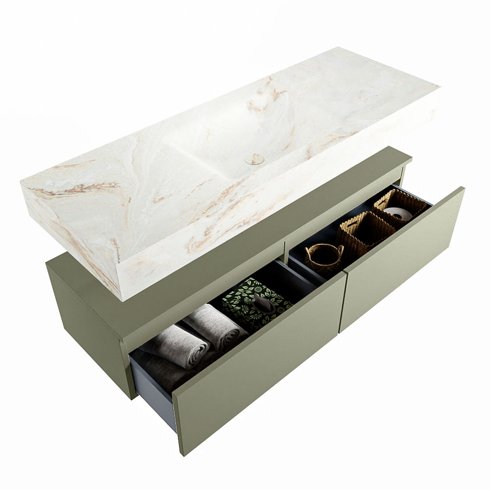 MONDIAZ ALAN-DLUX 130cm mueble de baño Army 2 cajones. Lavabo CLOUD Centro sin orificios color Frappe. 6 MONDIAZ ALAN-DLUX 130cm mueble de baño Army 2 cajones. Lavabo CLOUD Centro sin orificios color Frappe. - Imagen 6