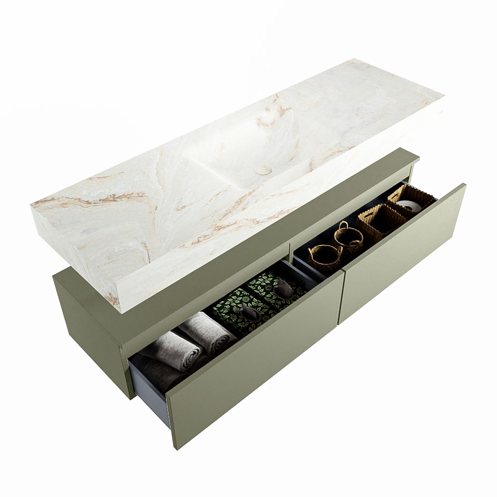MONDIAZ ALAN-DLUX 150cm mueble de baño Army 2 cajones. Lavabo CLOUD Centro 1 orificio color Frappe. 6 MONDIAZ ALAN-DLUX 150cm mueble de baño Army 2 cajones. Lavabo CLOUD Centro 1 orificio color Frappe. - Imagen 6