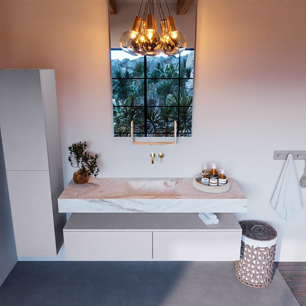 MONDIAZ ALAN-DLUX 150cm mueble de baño Cale 2 cajones. Lavabo CLOUD Centro sin orificios color Frappe. 2 MONDIAZ ALAN-DLUX 150cm mueble de baño Cale 2 cajones. Lavabo CLOUD Centro sin orificios color Frappe. - Imagen 2