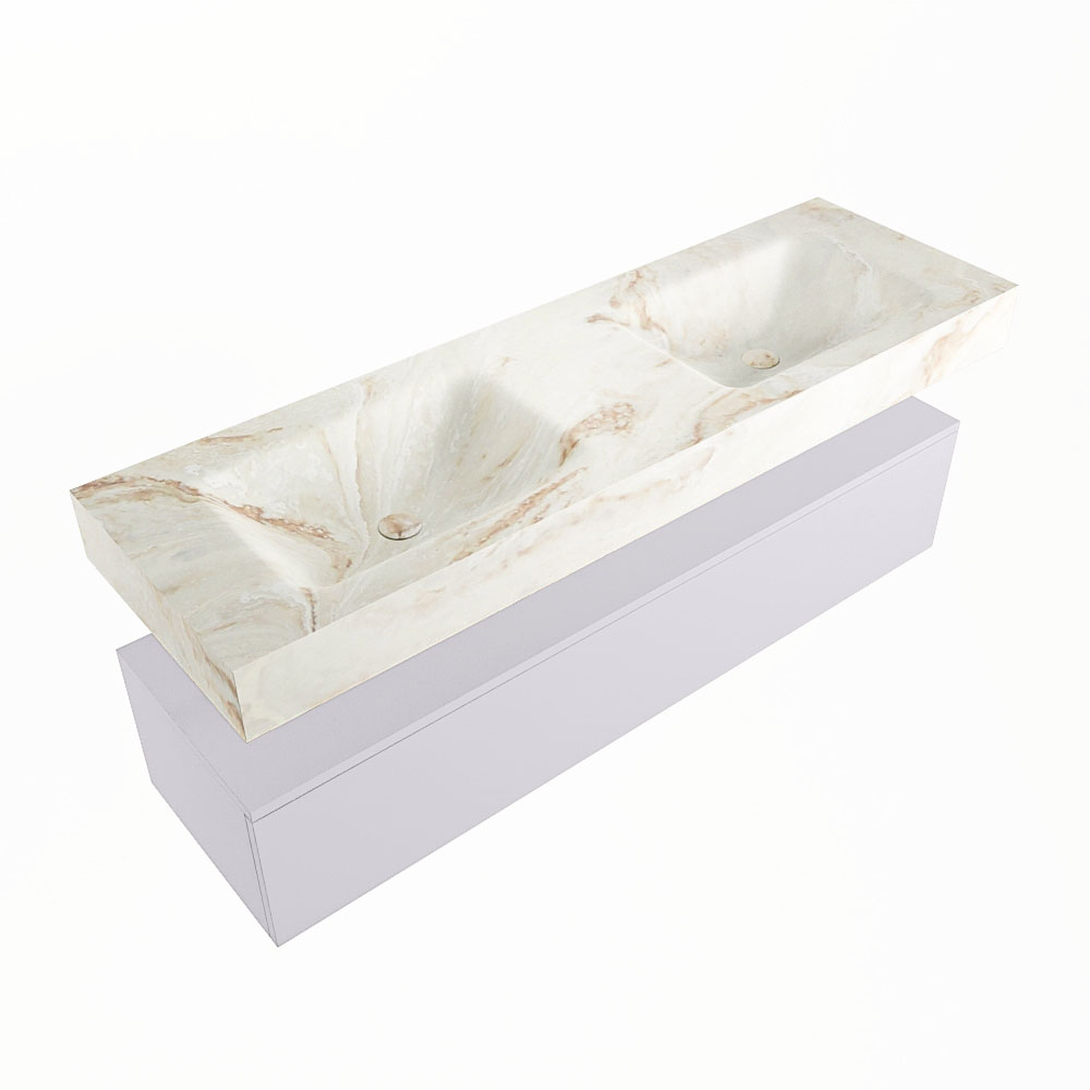 MONDIAZ ALAN-DLUX 150cm mueble de baño Cale 1 cajón. Lavabo CLOUD Doble sin orificios color Frappe. 5 MONDIAZ ALAN-DLUX 150cm mueble de baño Cale 1 cajón. Lavabo CLOUD Doble sin orificios color Frappe. - Imagen 5
