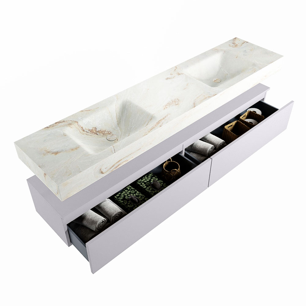 MONDIAZ ALAN-DLUX 200cm mueble de baño Cale 2 cajones. Lavabo CLOUD Doble 2 orificios color Frappe. 6 MONDIAZ ALAN-DLUX 200cm mueble de baño Cale 2 cajones. Lavabo CLOUD Doble 2 orificios color Frappe. - Imagen 6