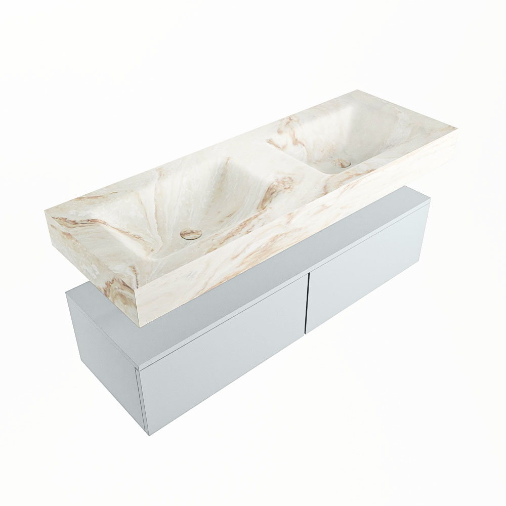 MONDIAZ ALAN-DLUX 130cm mueble de baño Clay 2 cajones. Lavabo CLOUD Doble 2 orificios color Frappe. 5 MONDIAZ ALAN-DLUX 130cm mueble de baño Clay 2 cajones. Lavabo CLOUD Doble 2 orificios color Frappe. - Imagen 5