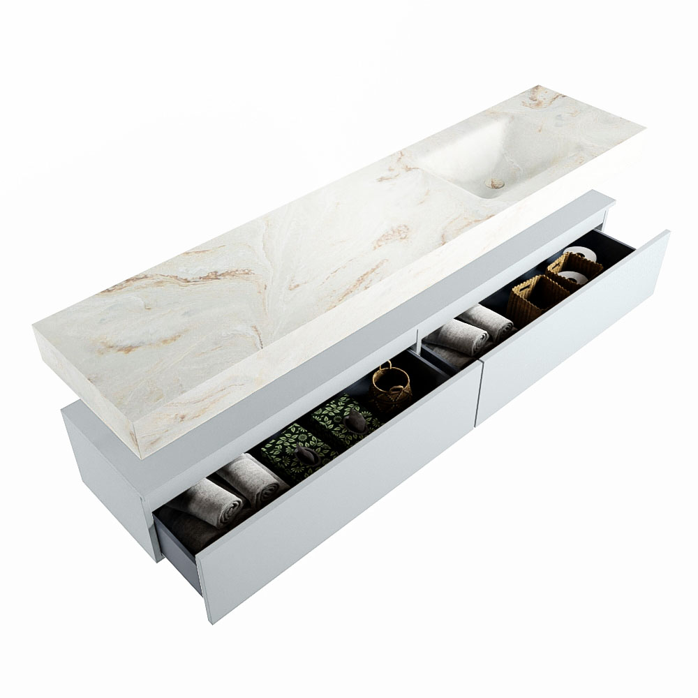 MONDIAZ ALAN-DLUX 200cm mueble de baño Clay 2 cajones. Lavabo CLOUD Derecho 1 orificio color Frappe. 6 MONDIAZ ALAN-DLUX 200cm mueble de baño Clay 2 cajones. Lavabo CLOUD Derecho 1 orificio color Frappe. - Imagen 6