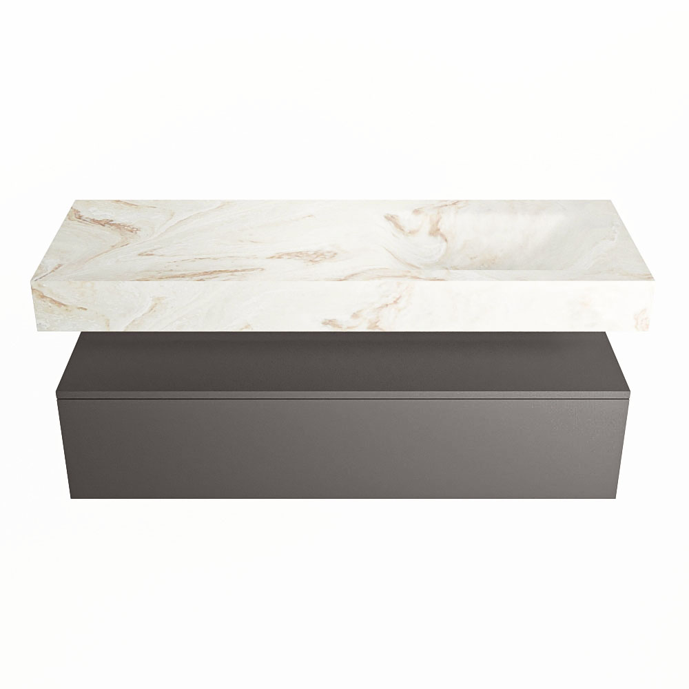 MONDIAZ ALAN-DLUX 130cm mueble de baño Dark Grey 1 cajón. Lavabo CLOUD Derecho sin orificios color Frappe. 4 MONDIAZ ALAN-DLUX 130cm mueble de baño Dark Grey 1 cajón. Lavabo CLOUD Derecho sin orificios color Frappe. - Imagen 4