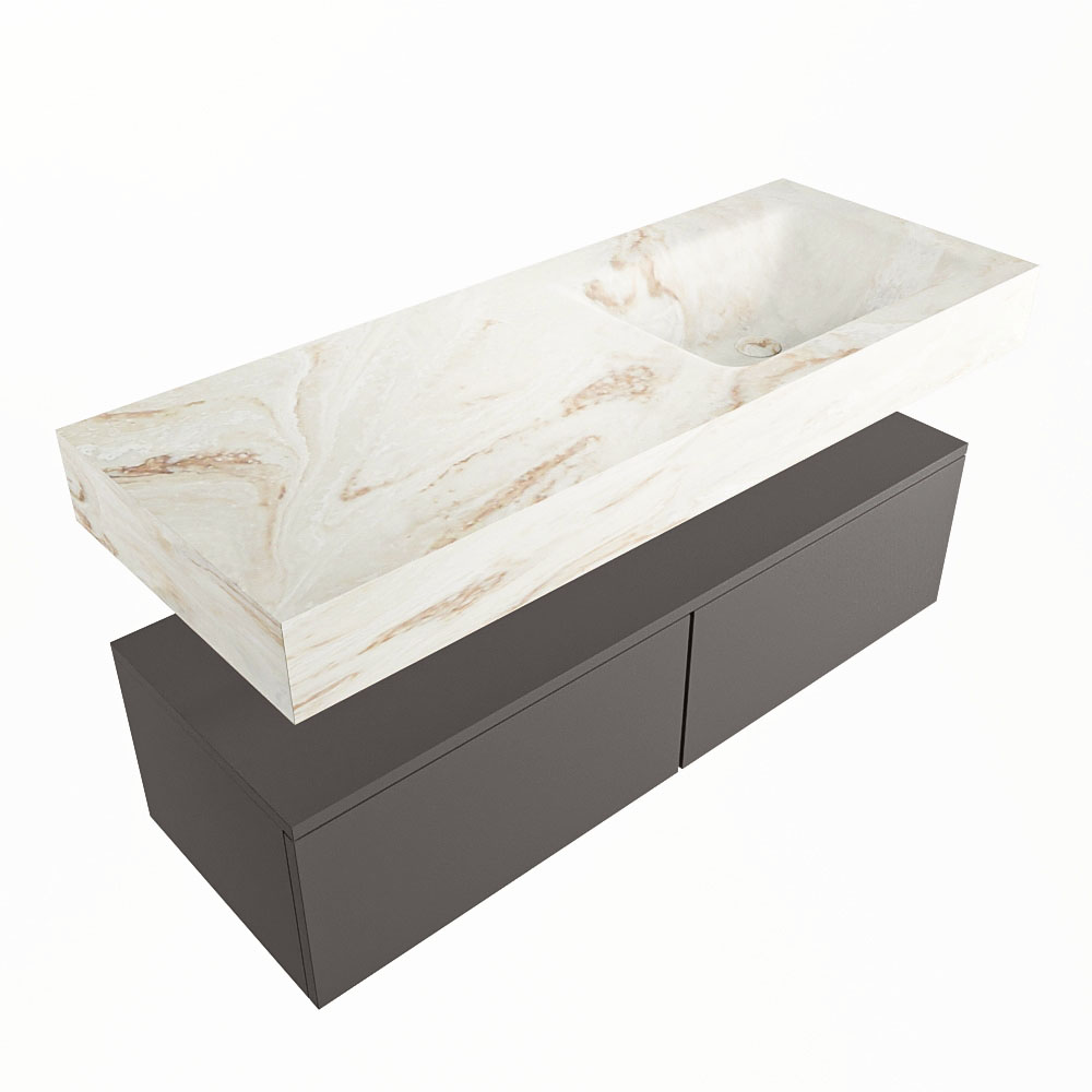 MONDIAZ ALAN-DLUX 120cm mueble de baño Dark Grey 2 cajones. Lavabo CLOUD Derecho 1 orificio color Frappe. 5 MONDIAZ ALAN-DLUX 120cm mueble de baño Dark Grey 2 cajones. Lavabo CLOUD Derecho 1 orificio color Frappe. - Imagen 5