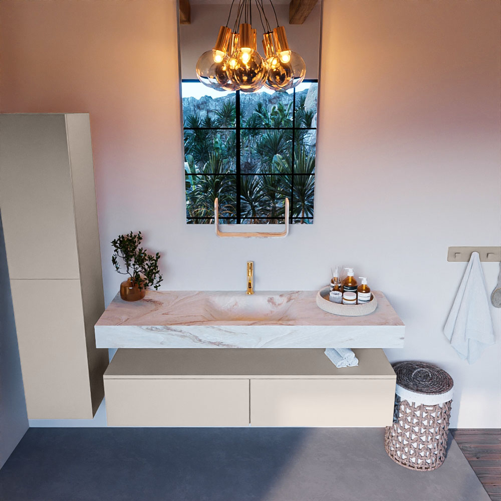 MONDIAZ ALAN-DLUX 150cm mueble de baño Linen 2 cajones. Lavabo CLOUD Centro 1 orificio color Frappe. 2 MONDIAZ ALAN-DLUX 150cm mueble de baño Linen 2 cajones. Lavabo CLOUD Centro 1 orificio color Frappe. - Imagen 2