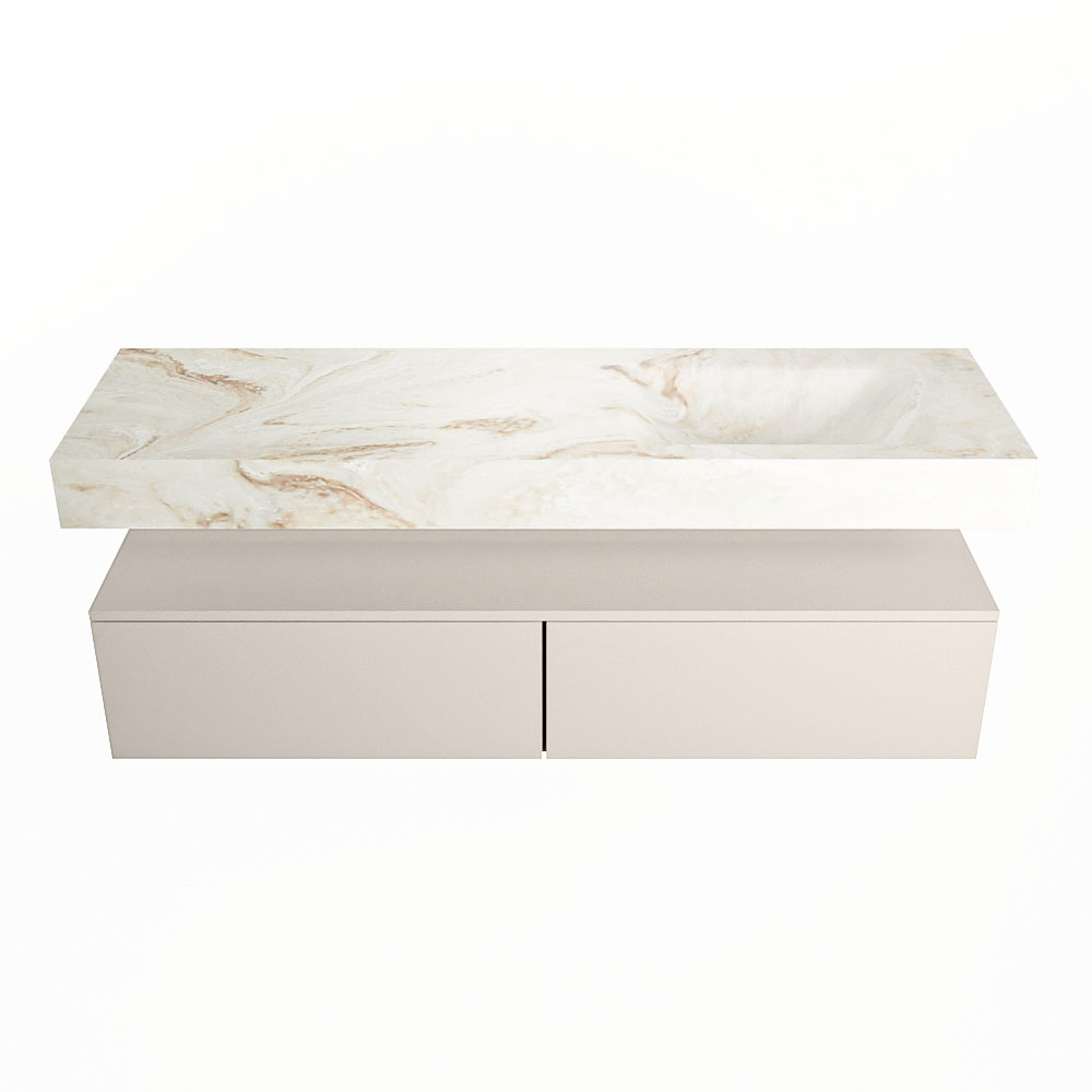 MONDIAZ ALAN-DLUX 150cm mueble de baño Linen 2 cajones. Lavabo CLOUD Derecho 1 orificio color Frappe. 4 MONDIAZ ALAN-DLUX 150cm mueble de baño Linen 2 cajones. Lavabo CLOUD Derecho 1 orificio color Frappe. - Imagen 4