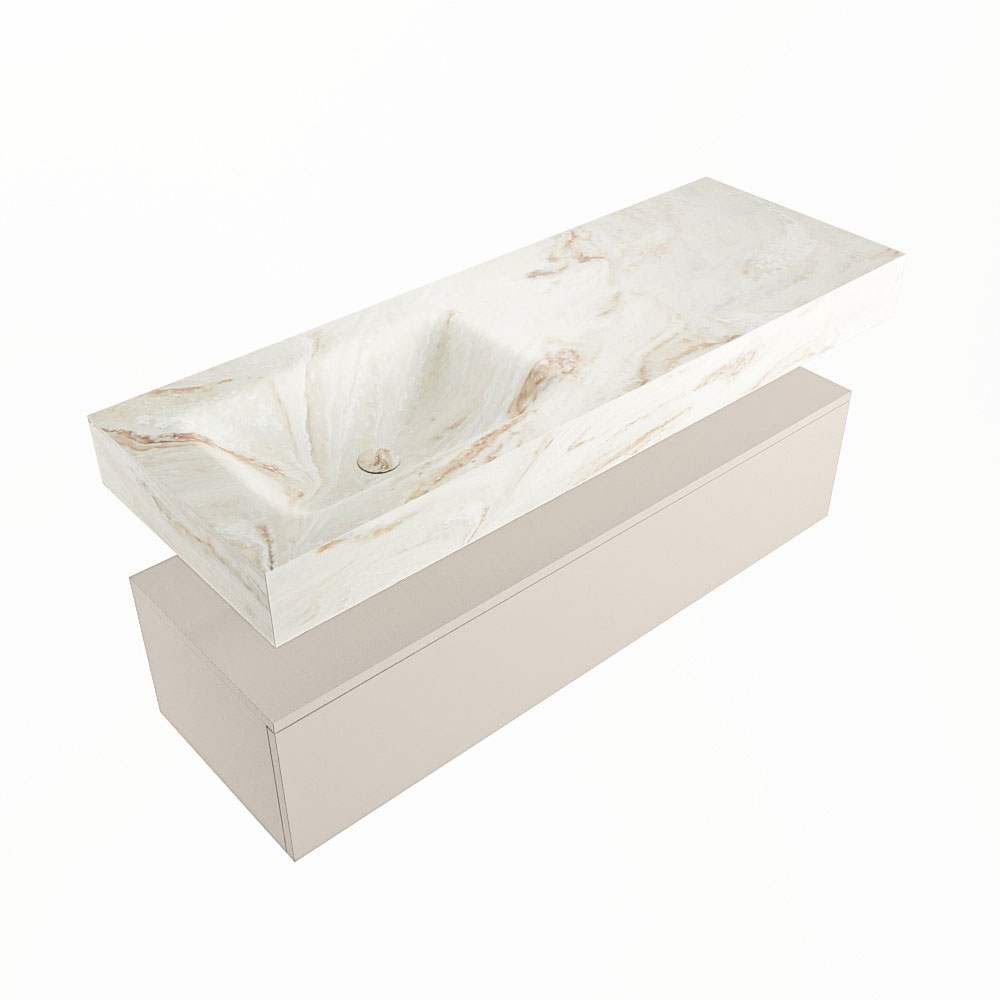 MONDIAZ ALAN-DLUX 130cm mueble de baño Linen 1 cajón. Lavabo CLOUD Izquierda 1 orificio color Frappe. 5 MONDIAZ ALAN-DLUX 130cm mueble de baño Linen 1 cajón. Lavabo CLOUD Izquierda 1 orificio color Frappe. - Imagen 5