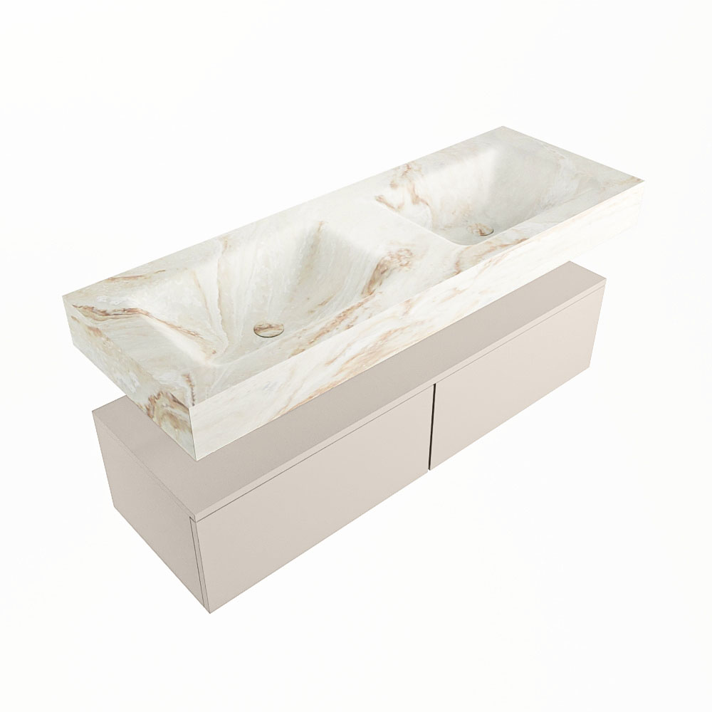 MONDIAZ ALAN-DLUX 130cm mueble de baño Linen 2 cajones. Lavabo CLOUD Doble sin orificios color Frappe. 5 MONDIAZ ALAN-DLUX 130cm mueble de baño Linen 2 cajones. Lavabo CLOUD Doble sin orificios color Frappe. - Imagen 5