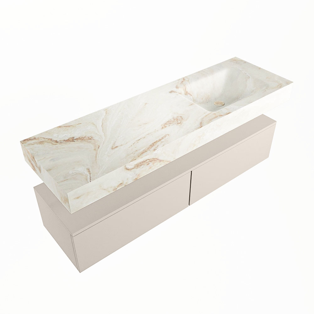 MONDIAZ ALAN-DLUX 150cm mueble de baño Linen 2 cajones. Lavabo CLOUD Derecho 1 orificio color Frappe. 5 MONDIAZ ALAN-DLUX 150cm mueble de baño Linen 2 cajones. Lavabo CLOUD Derecho 1 orificio color Frappe. - Imagen 5