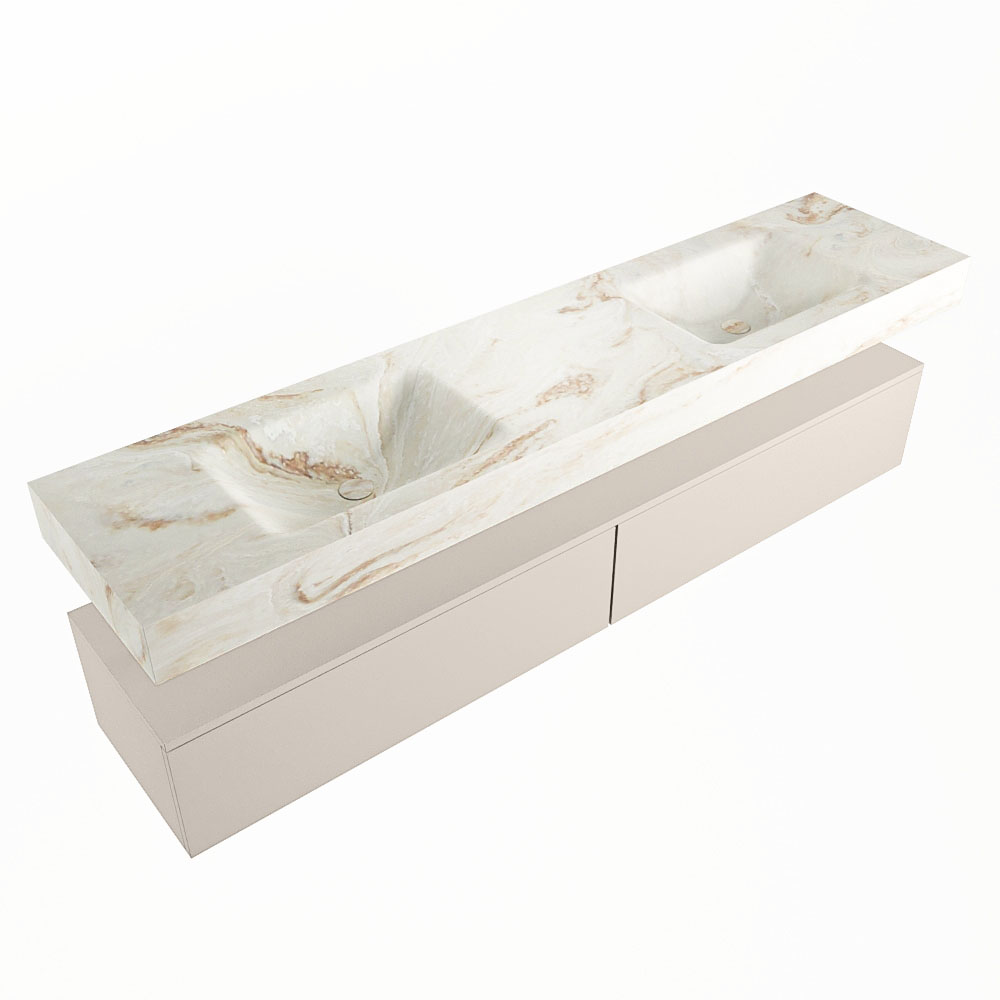 MONDIAZ ALAN-DLUX 200cm mueble de baño Linen 2 cajones. Lavabo CLOUD Doble sin orificios color Frappe. 5 MONDIAZ ALAN-DLUX 200cm mueble de baño Linen 2 cajones. Lavabo CLOUD Doble sin orificios color Frappe. - Imagen 5