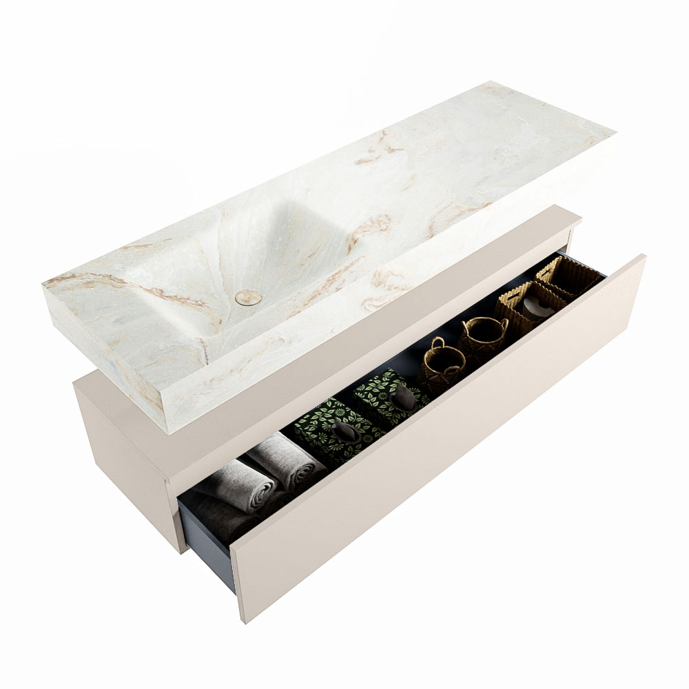 MONDIAZ ALAN-DLUX 150cm mueble de baño Linen 1 cajón. Lavabo CLOUD Izquierda 1 orificio color Frappe. 6 MONDIAZ ALAN-DLUX 150cm mueble de baño Linen 1 cajón. Lavabo CLOUD Izquierda 1 orificio color Frappe. - Imagen 6