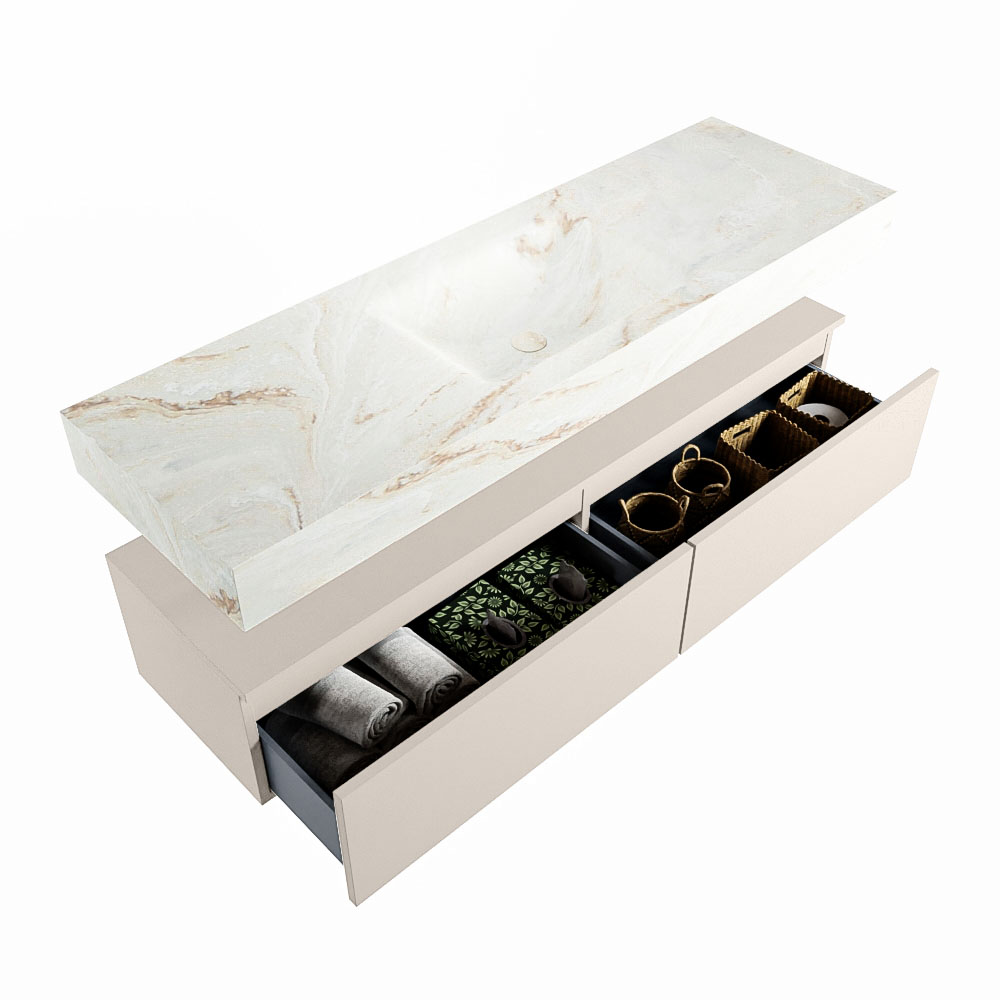 MONDIAZ ALAN-DLUX 150cm mueble de baño Linen 2 cajones. Lavabo CLOUD Centro 1 orificio color Frappe. 6 MONDIAZ ALAN-DLUX 150cm mueble de baño Linen 2 cajones. Lavabo CLOUD Centro 1 orificio color Frappe. - Imagen 6