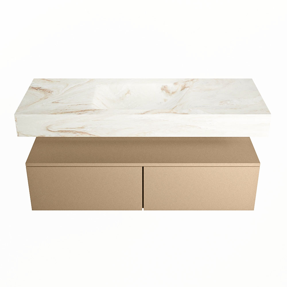 MONDIAZ ALAN-DLUX 120cm mueble de baño Oro 2 cajones. Lavabo CLOUD Centro 1 orificio color Frappe. 4 MONDIAZ ALAN-DLUX 120cm mueble de baño Oro 2 cajones. Lavabo CLOUD Centro 1 orificio color Frappe. - Imagen 4