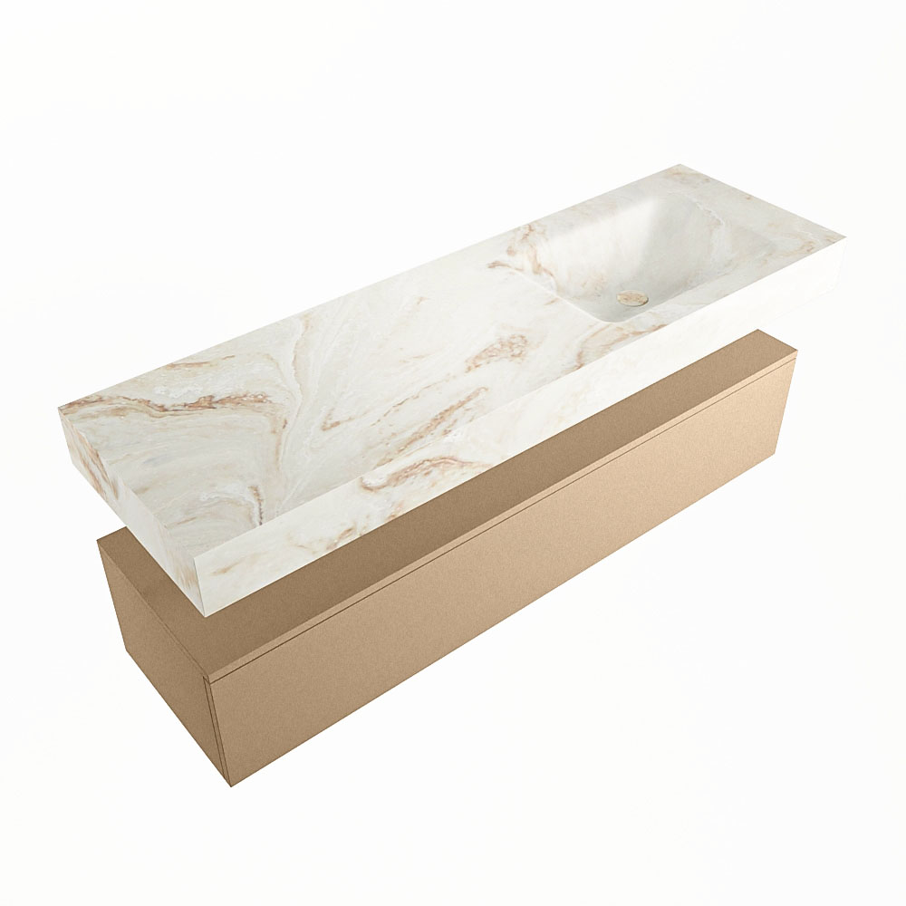 MONDIAZ ALAN-DLUX 150cm mueble de baño Oro 1 cajón. Lavabo CLOUD Derecho 1 orificio color Frappe. 5 MONDIAZ ALAN-DLUX 150cm mueble de baño Oro 1 cajón. Lavabo CLOUD Derecho 1 orificio color Frappe. - Imagen 5
