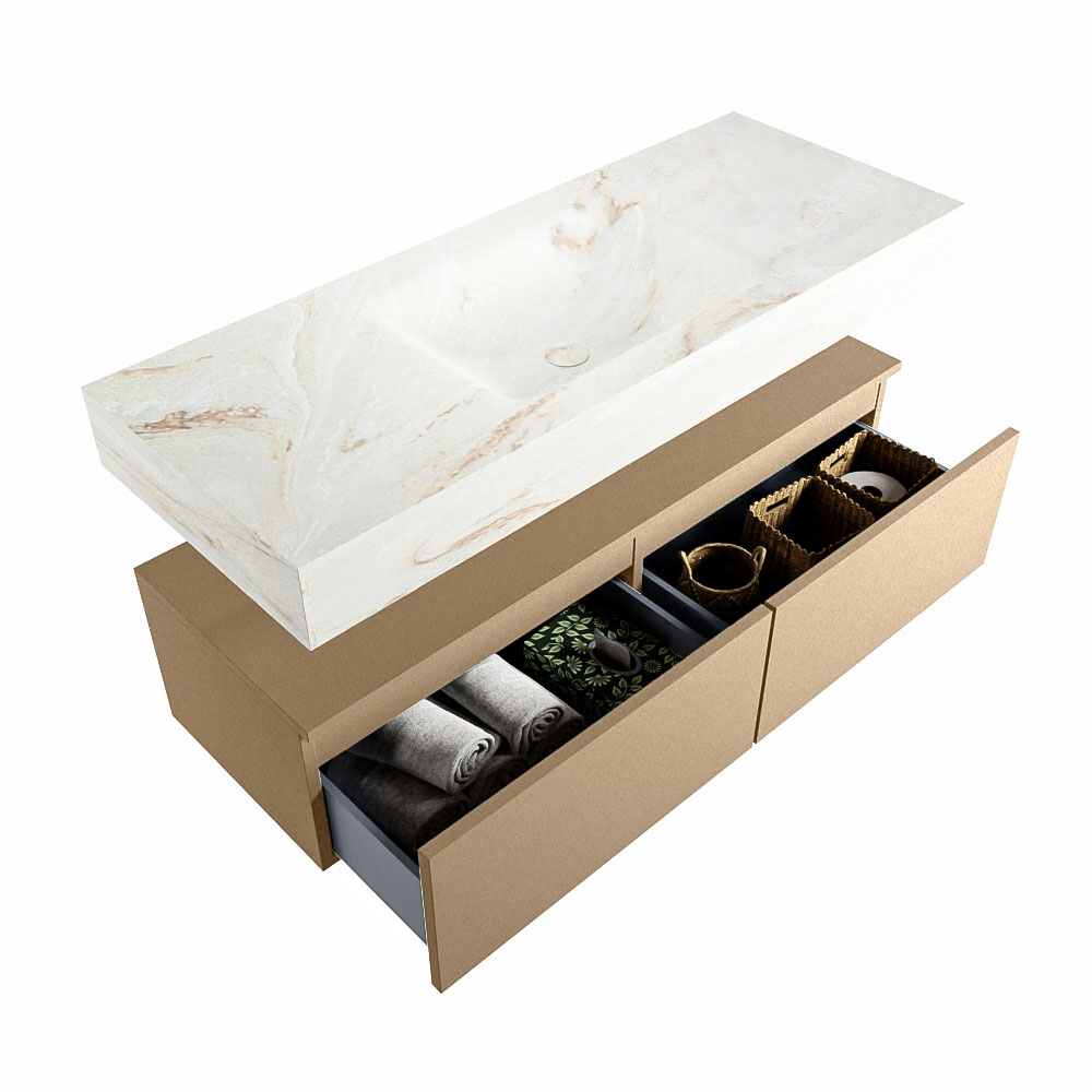 MONDIAZ ALAN-DLUX 120cm mueble de baño Oro 2 cajones. Lavabo CLOUD Centro 1 orificio color Frappe. 6 MONDIAZ ALAN-DLUX 120cm mueble de baño Oro 2 cajones. Lavabo CLOUD Centro 1 orificio color Frappe. - Imagen 6