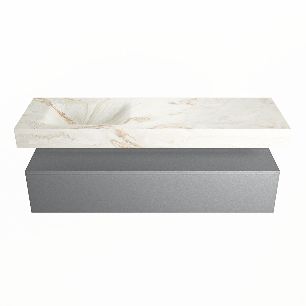 MONDIAZ ALAN-DLUX 150cm mueble de baño Plata 1 cajón. Lavabo CLOUD Izquierda 1 orificio color Frappe. 4 MONDIAZ ALAN-DLUX 150cm mueble de baño Plata 1 cajón. Lavabo CLOUD Izquierda 1 orificio color Frappe. - Imagen 4