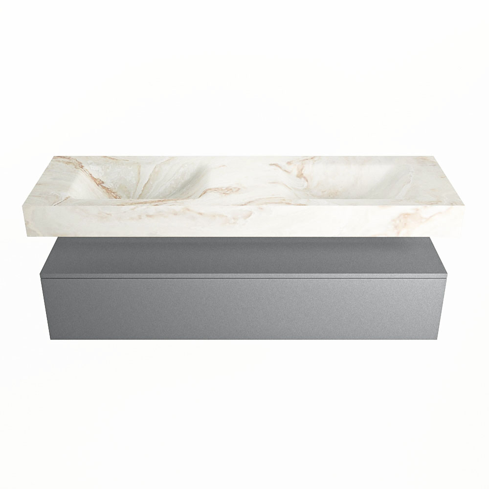 MONDIAZ ALAN-DLUX 150cm mueble de baño Plata 1 cajón. Lavabo CLOUD Doble 2 orificios color Frappe. 4 MONDIAZ ALAN-DLUX 150cm mueble de baño Plata 1 cajón. Lavabo CLOUD Doble 2 orificios color Frappe. - Imagen 4
