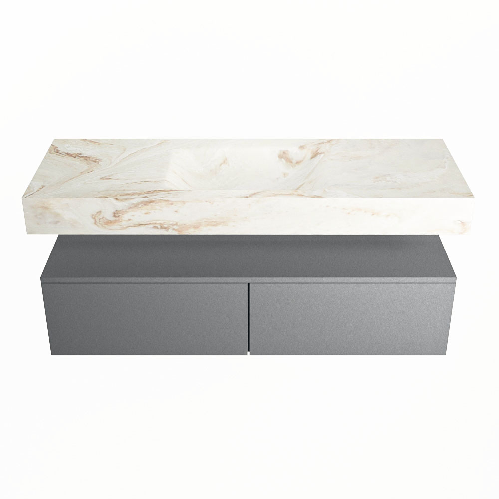 MONDIAZ ALAN-DLUX 130cm mueble de baño Plata 2 cajones. Lavabo CLOUD Centro 1 orificio color Frappe. 4 MONDIAZ ALAN-DLUX 130cm mueble de baño Plata 2 cajones. Lavabo CLOUD Centro 1 orificio color Frappe. - Imagen 4