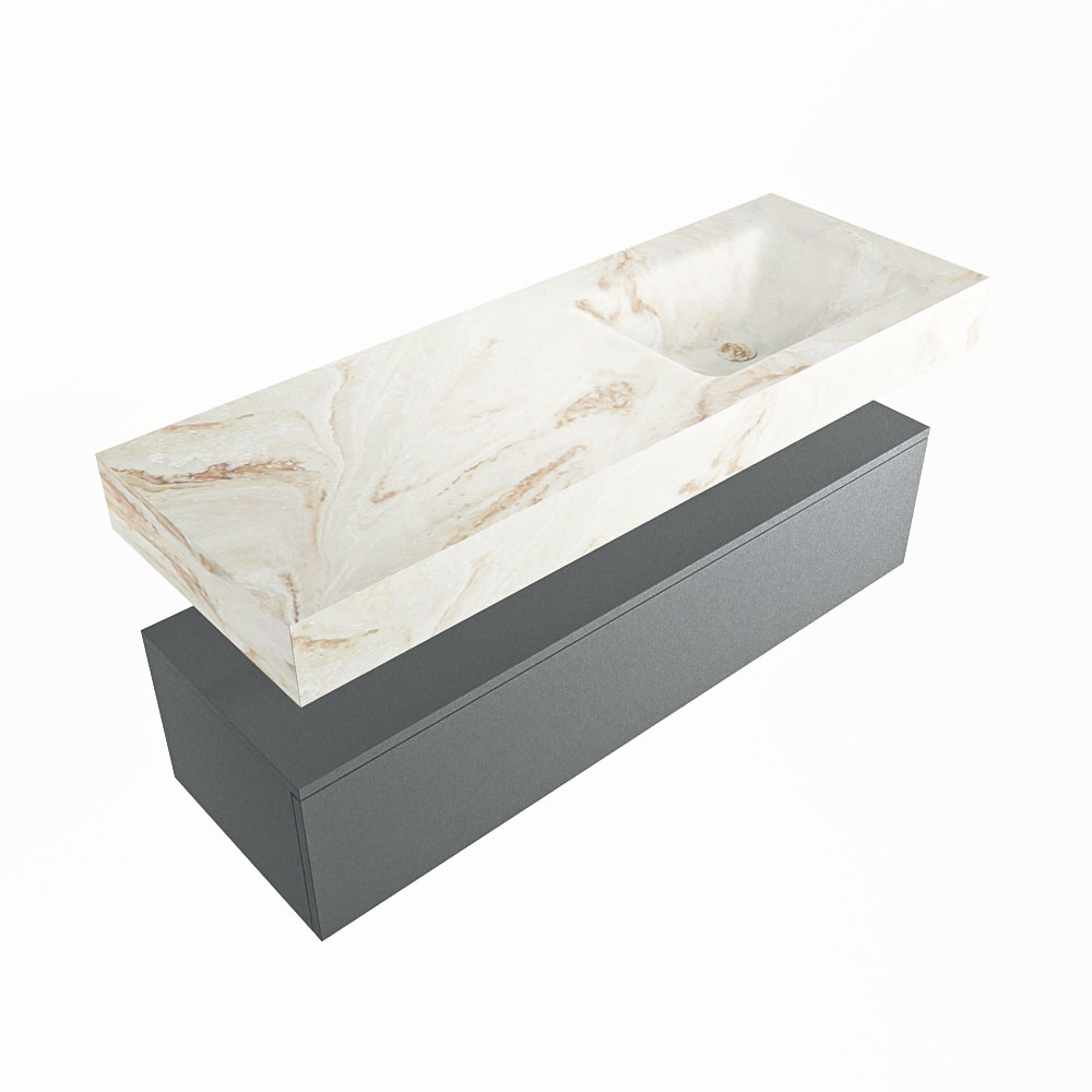 MONDIAZ ALAN-DLUX 130cm mueble de baño Plata 1 cajón. Lavabo CLOUD Derecho sin orificios color Frappe. 5 MONDIAZ ALAN-DLUX 130cm mueble de baño Plata 1 cajón. Lavabo CLOUD Derecho sin orificios color Frappe. - Imagen 5