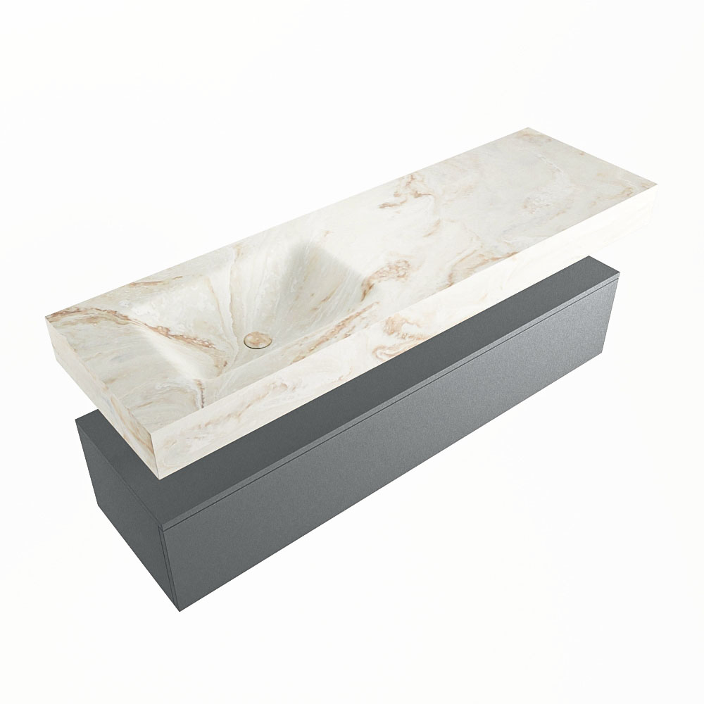 MONDIAZ ALAN-DLUX 150cm mueble de baño Plata 1 cajón. Lavabo CLOUD Izquierda 1 orificio color Frappe. 5 MONDIAZ ALAN-DLUX 150cm mueble de baño Plata 1 cajón. Lavabo CLOUD Izquierda 1 orificio color Frappe. - Imagen 5