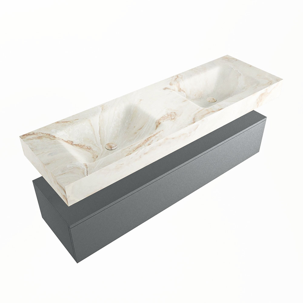 MONDIAZ ALAN-DLUX 150cm mueble de baño Plata 1 cajón. Lavabo CLOUD Doble 2 orificios color Frappe. 5 MONDIAZ ALAN-DLUX 150cm mueble de baño Plata 1 cajón. Lavabo CLOUD Doble 2 orificios color Frappe. - Imagen 5