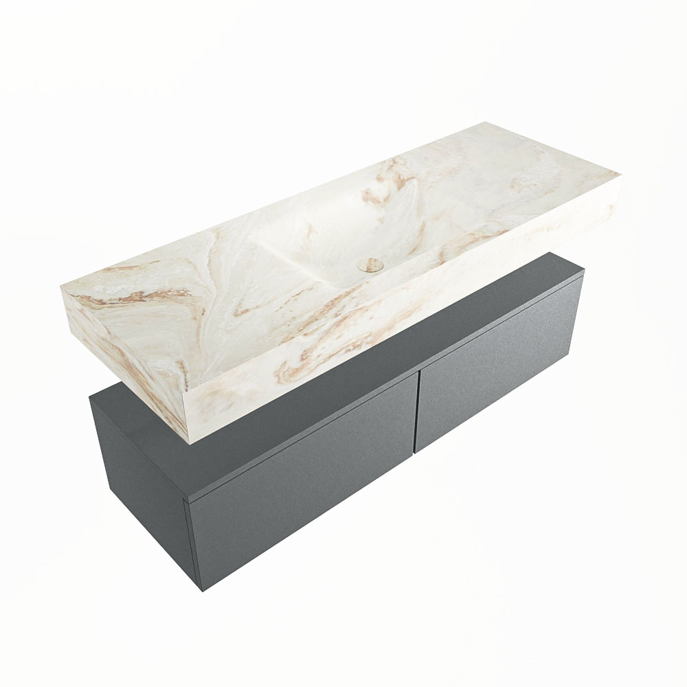 MONDIAZ ALAN-DLUX 130cm mueble de baño Plata 2 cajones. Lavabo CLOUD Centro 1 orificio color Frappe. 5 MONDIAZ ALAN-DLUX 130cm mueble de baño Plata 2 cajones. Lavabo CLOUD Centro 1 orificio color Frappe. - Imagen 5