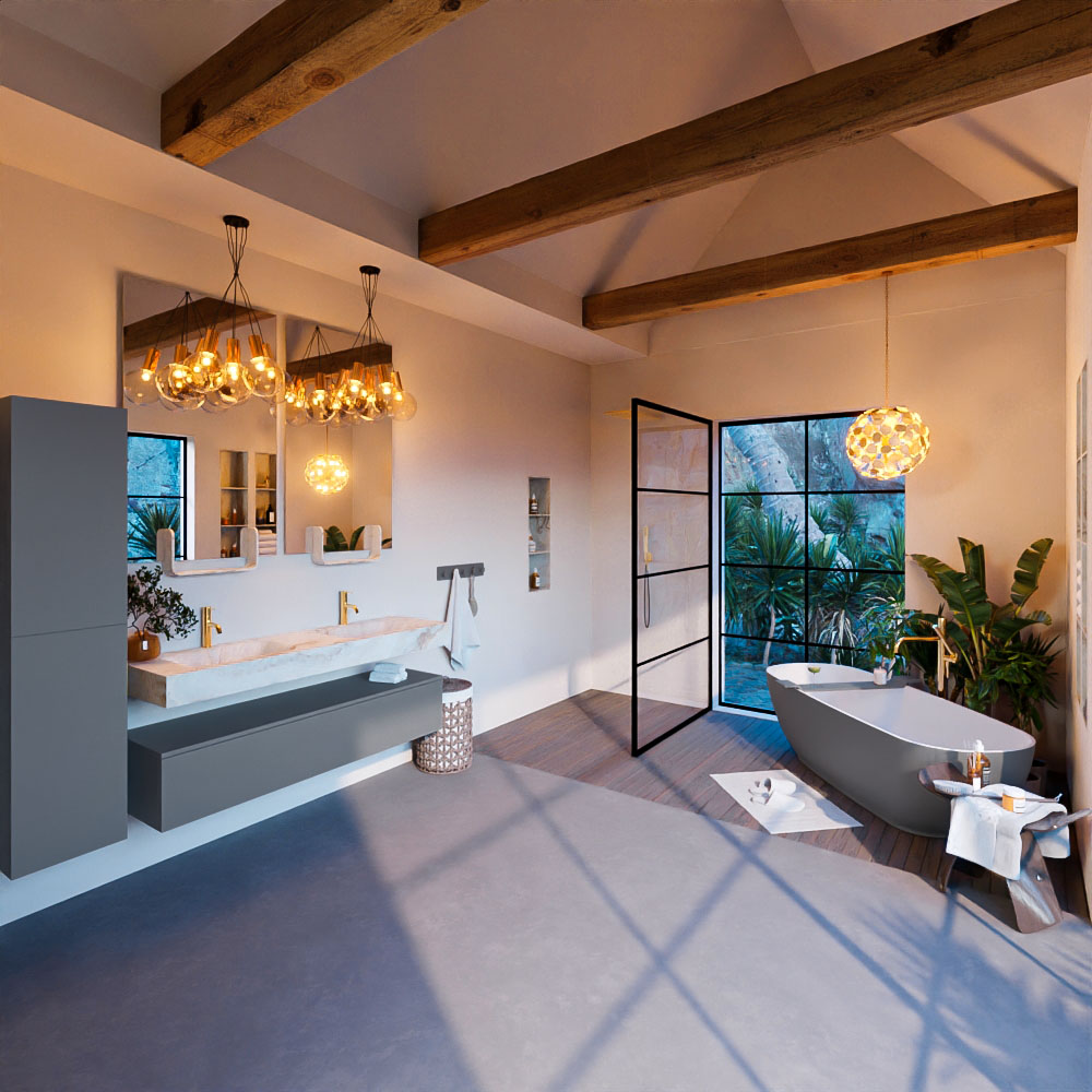MONDIAZ ALAN-DLUX 150cm mueble de baño Plata 1 cajón. Lavabo CLOUD Doble 2 orificios color Frappe. 3 MONDIAZ ALAN-DLUX 150cm mueble de baño Plata 1 cajón. Lavabo CLOUD Doble 2 orificios color Frappe. - Imagen 3