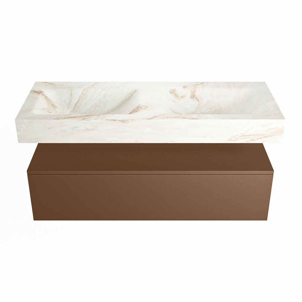MONDIAZ ALAN-DLUX 120cm mueble de baño Rust 1 cajón. Lavabo CLOUD Doble sin orificios color Frappe. 4 MONDIAZ ALAN-DLUX 120cm mueble de baño Rust 1 cajón. Lavabo CLOUD Doble sin orificios color Frappe. - Imagen 4