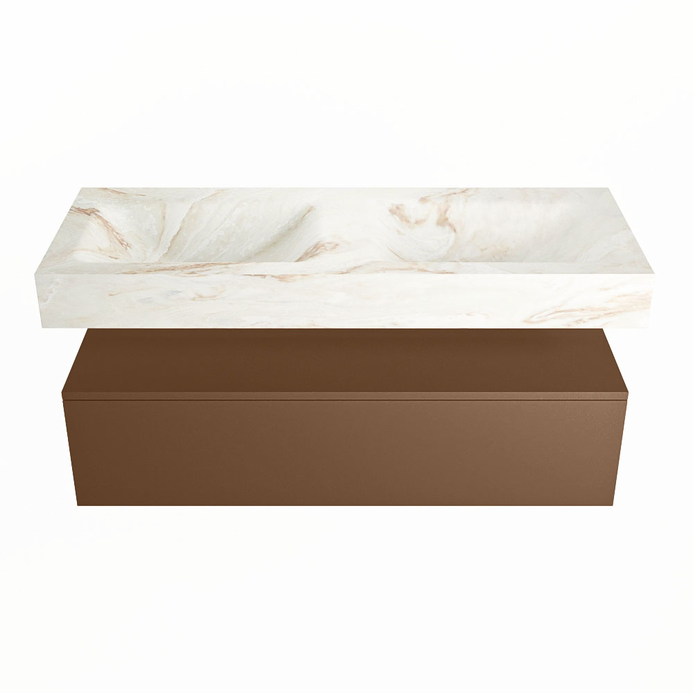 MONDIAZ ALAN-DLUX 120cm mueble de baño Rust 1 cajón. Lavabo CLOUD Doble 2 orificios color Frappe. 4 MONDIAZ ALAN-DLUX 120cm mueble de baño Rust 1 cajón. Lavabo CLOUD Doble 2 orificios color Frappe. - Imagen 4