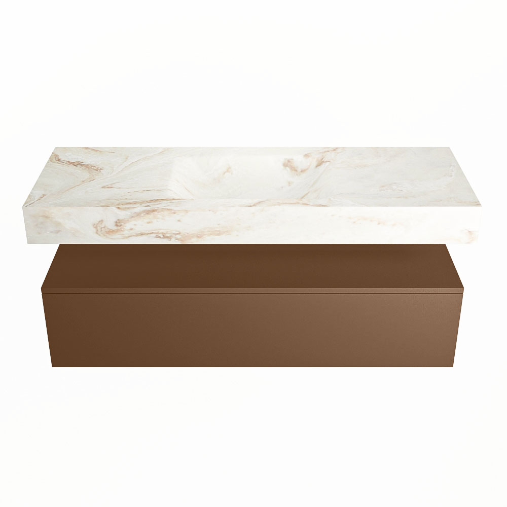 MONDIAZ ALAN-DLUX 130cm mueble de baño Rust 1 cajón. Lavabo CLOUD Centro 1 orificio color Frappe. 4 MONDIAZ ALAN-DLUX 130cm mueble de baño Rust 1 cajón. Lavabo CLOUD Centro 1 orificio color Frappe. - Imagen 4