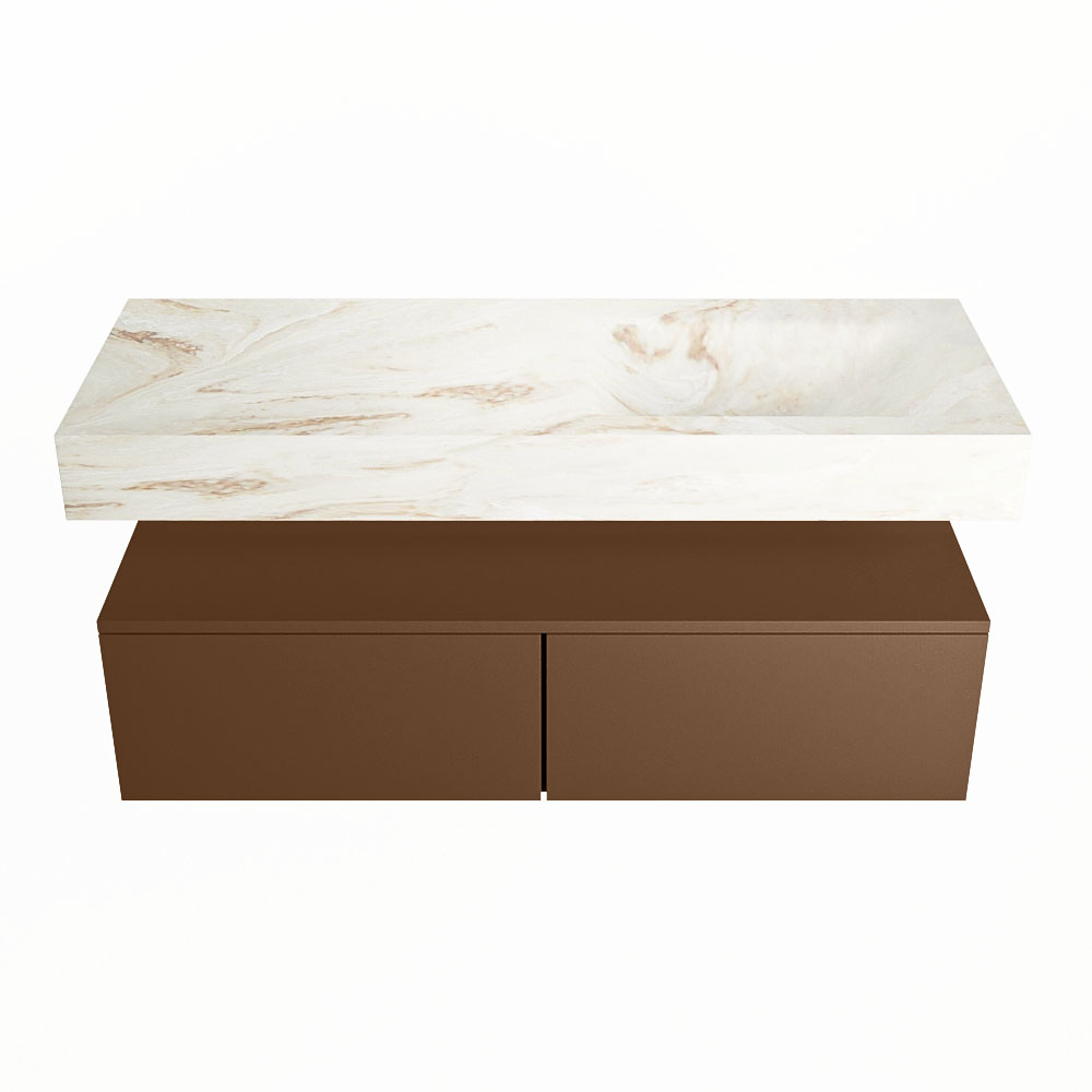 MONDIAZ ALAN-DLUX 120cm mueble de baño Rust 2 cajones. Lavabo CLOUD Derecho 1 orificio color Frappe. 4 MONDIAZ ALAN-DLUX 120cm mueble de baño Rust 2 cajones. Lavabo CLOUD Derecho 1 orificio color Frappe. - Imagen 4