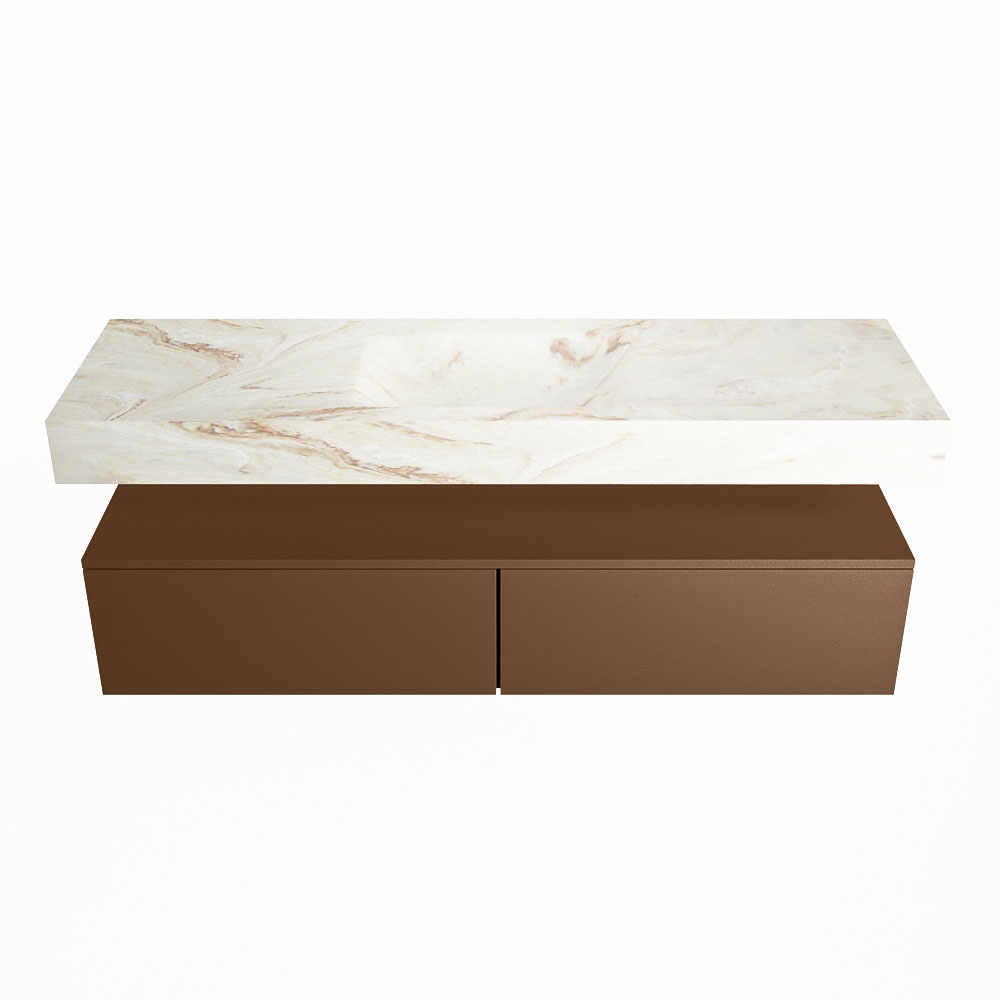 MONDIAZ ALAN-DLUX 150cm mueble de baño Rust 2 cajones. Lavabo CLOUD Centro sin orificios color Frappe. 4 MONDIAZ ALAN-DLUX 150cm mueble de baño Rust 2 cajones. Lavabo CLOUD Centro sin orificios color Frappe. - Imagen 4