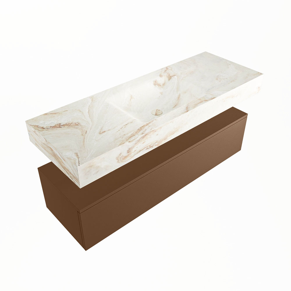 MONDIAZ ALAN-DLUX 130cm mueble de baño Rust 1 cajón. Lavabo CLOUD Centro 1 orificio color Frappe. 5 MONDIAZ ALAN-DLUX 130cm mueble de baño Rust 1 cajón. Lavabo CLOUD Centro 1 orificio color Frappe. - Imagen 5