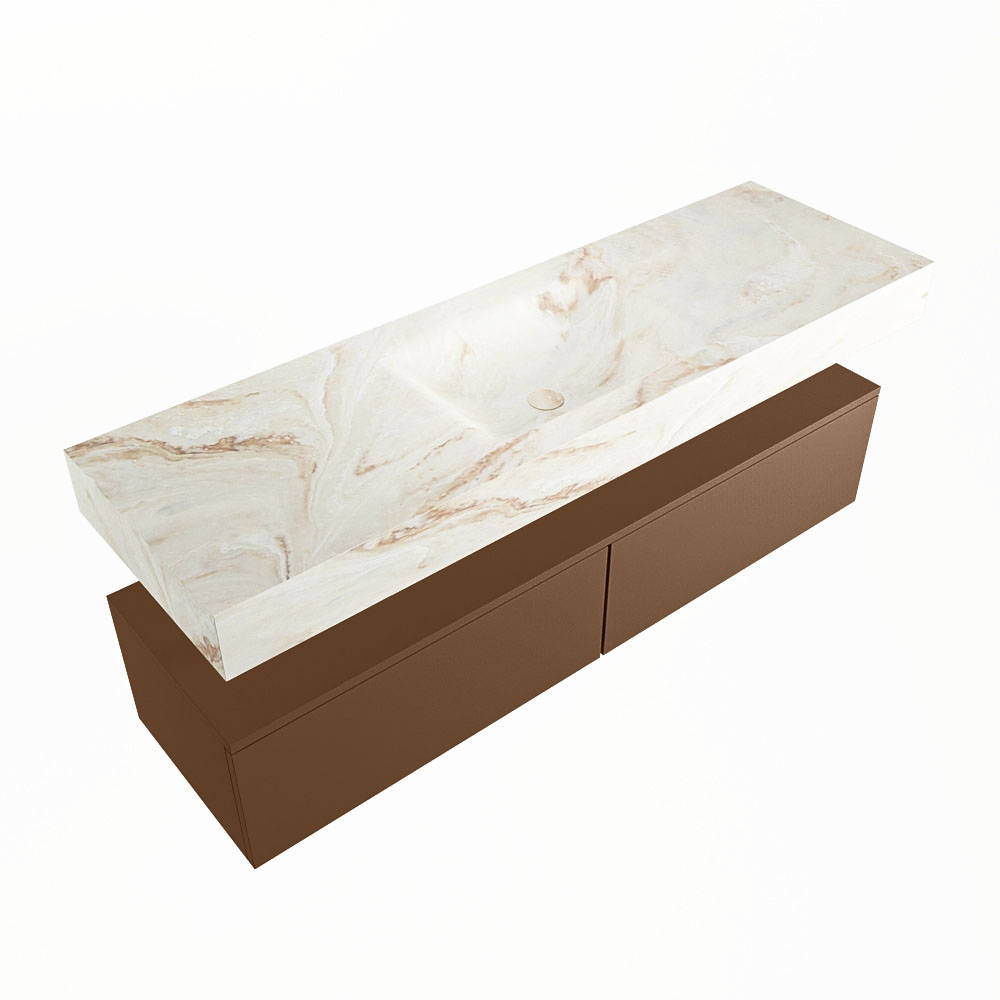 MONDIAZ ALAN-DLUX 150cm mueble de baño Rust 2 cajones. Lavabo CLOUD Centro sin orificios color Frappe. 5 MONDIAZ ALAN-DLUX 150cm mueble de baño Rust 2 cajones. Lavabo CLOUD Centro sin orificios color Frappe. - Imagen 5