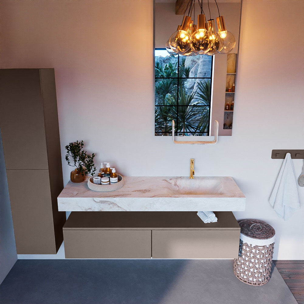 MONDIAZ ALAN-DLUX 150cm mueble de baño Smoke 2 cajones. Lavabo CLOUD Derecho 1 orificio color Frappe. 2 MONDIAZ ALAN-DLUX 150cm mueble de baño Smoke 2 cajones. Lavabo CLOUD Derecho 1 orificio color Frappe. - Imagen 2