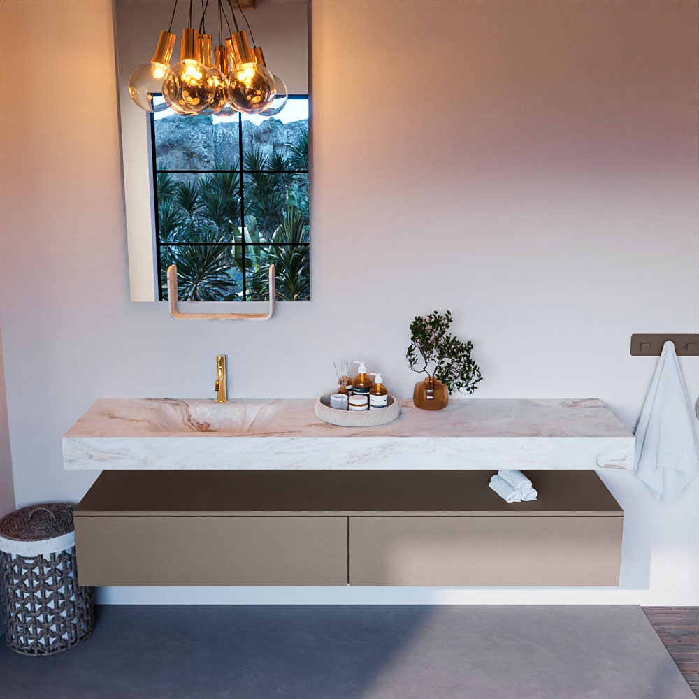 MONDIAZ ALAN-DLUX 200cm mueble de baño Smoke 2 cajones. Lavabo CLOUD Izquierda 1 orificio color Frappe. 2 MONDIAZ ALAN-DLUX 200cm mueble de baño Smoke 2 cajones. Lavabo CLOUD Izquierda 1 orificio color Frappe. - Imagen 2