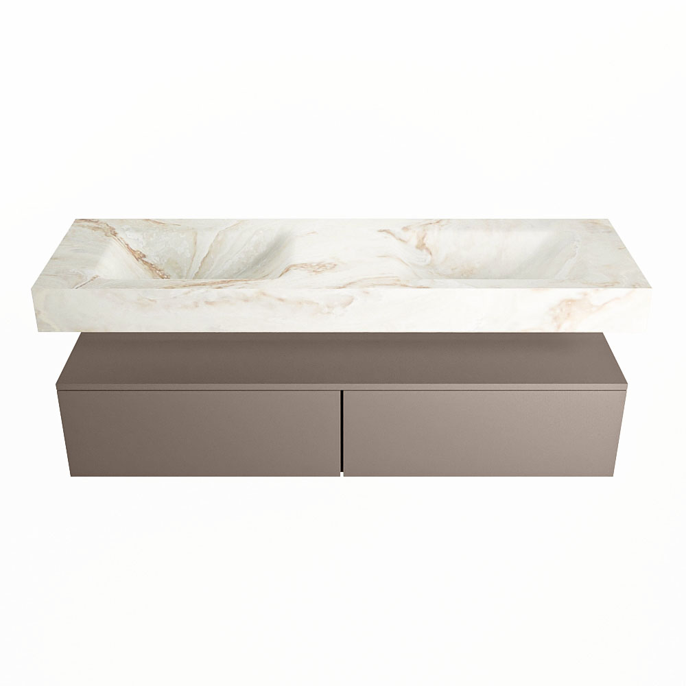 MONDIAZ ALAN-DLUX 150cm mueble de baño Smoke 2 cajones. Lavabo CLOUD Doble sin orificios color Frappe. 4 MONDIAZ ALAN-DLUX 150cm mueble de baño Smoke 2 cajones. Lavabo CLOUD Doble sin orificios color Frappe. - Imagen 4