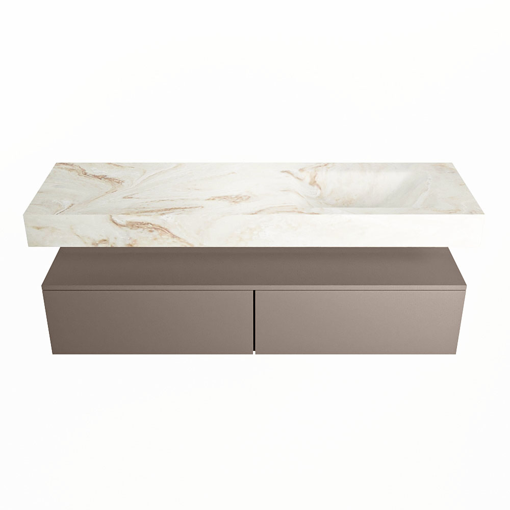 MONDIAZ ALAN-DLUX 150cm mueble de baño Smoke 2 cajones. Lavabo CLOUD Derecho 1 orificio color Frappe. 4 MONDIAZ ALAN-DLUX 150cm mueble de baño Smoke 2 cajones. Lavabo CLOUD Derecho 1 orificio color Frappe. - Imagen 4