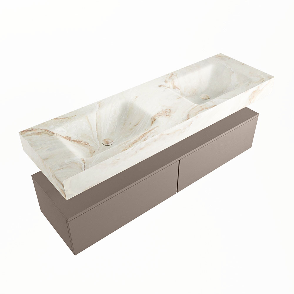 MONDIAZ ALAN-DLUX 150cm mueble de baño Smoke 2 cajones. Lavabo CLOUD Doble sin orificios color Frappe. 5 MONDIAZ ALAN-DLUX 150cm mueble de baño Smoke 2 cajones. Lavabo CLOUD Doble sin orificios color Frappe. - Imagen 5