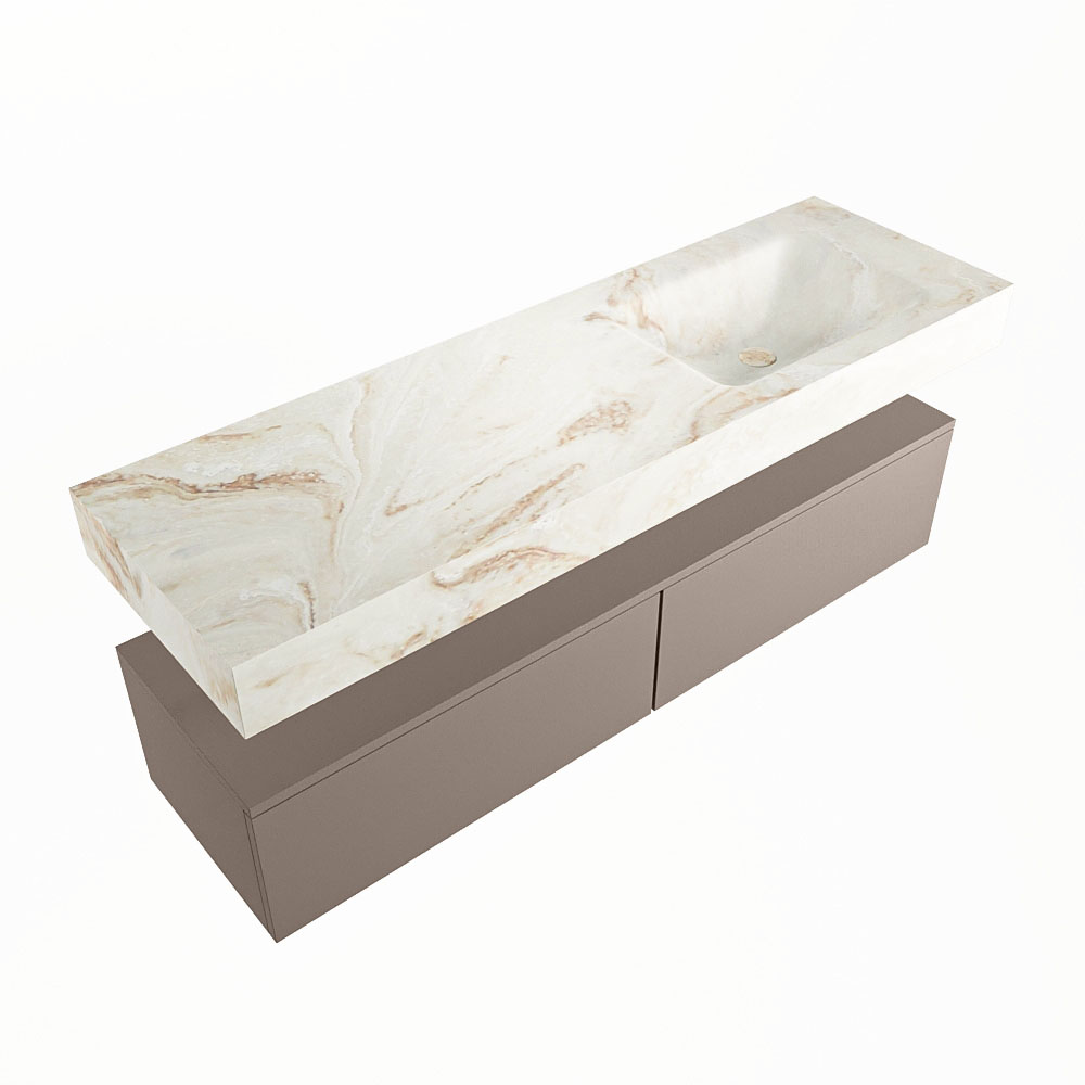 MONDIAZ ALAN-DLUX 150cm mueble de baño Smoke 2 cajones. Lavabo CLOUD Derecho 1 orificio color Frappe. 5 MONDIAZ ALAN-DLUX 150cm mueble de baño Smoke 2 cajones. Lavabo CLOUD Derecho 1 orificio color Frappe. - Imagen 5